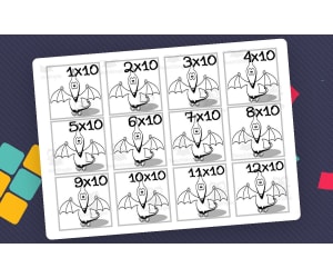 Dinosaur Multiplication Custom Craft Cards