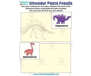 Dinosaur Pasta Fossils Activity