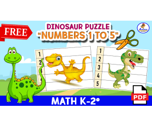 DINOSAUR PUZZLES - Numbers 1 to 5