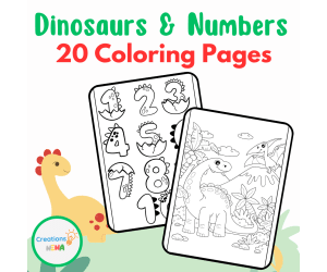 Dinosaurs and Numbers Coloring Pages