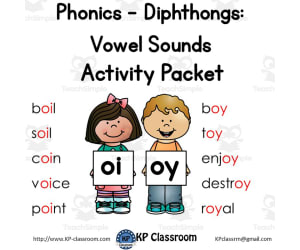 Diphthong OI OY Vowel Sounds Activity Packet and Worksheets