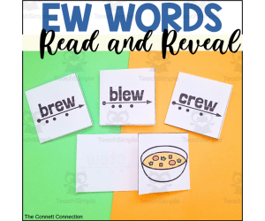 Diphthongs EW Words Read and Reveal Blending Cards