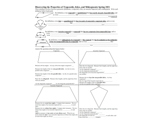 Discovering the Properties of Trapezoids Kites and Midsegments with answer key