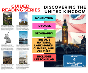 Discovering United Kingdom: Guided Reading Level Q with Lesson Plan