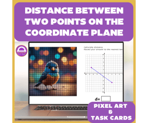 Distance Between Two Points on the Coordinate Plane Pixel Art