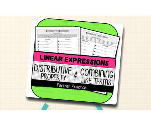 Distributive Property & Combining Like Terms Partner Activity