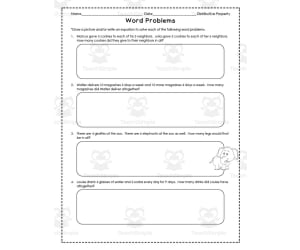 Distributive Property Word Problems