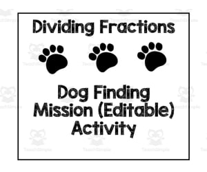 Dividing Fractions Dog Mission Activity