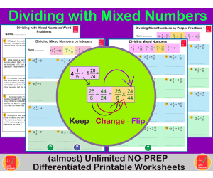 Dividing Mixed Numbers / Mixed Fractions