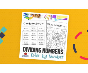 Dividing Numbers Color by Number Worksheet
