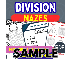 Division Mazes: 1 Page Sample (PDF)