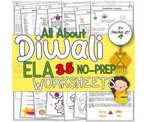 Diwali | Deepavali No-Prep ELA Worksheets