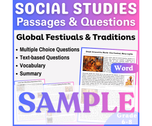 Diwali: SAMPLE Social Studies Reading Comprehension Passage (Word)