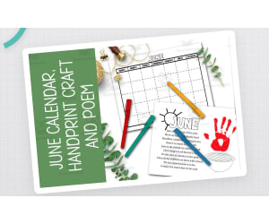 DIY Handprint Calendar - June Craft & Poem, Homeschool Activity