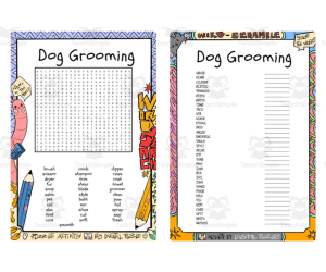Dog Grooming word search & scramble