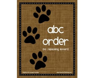Dogs Easy Alphabetical Order Activity
