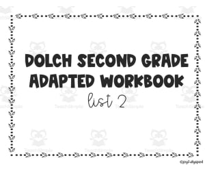 Dolch Adapted Workbook: Second Grade - List 2