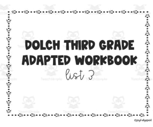 Dolch Adapted Workbook: Third Grade - List 3