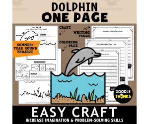 Dolphin Craft Printable | One-Page Paper Activity for Fine Motor Pract