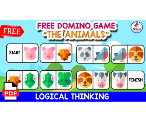 DOMINÓ GAME MADE WITH ANIMALS THEMED | Free Resource