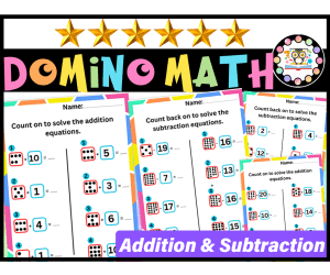 Dominos and Dice Addition and Subtraction Math Activities
