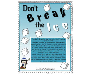 Don't Break the Ice Long Vowels Activity