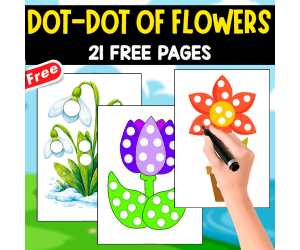 DOT-DOT OF FLOWERS | 21 FREE PAGES
