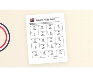 Double Digit Subtraction Without Regrouping Worksheet - Tens