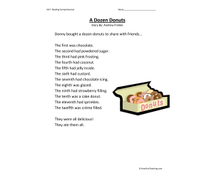 Dozen Donuts - Reading Comprehension Worksheet