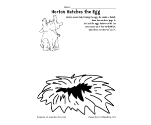 Dr. Seuss TCH Word Family Worksheet