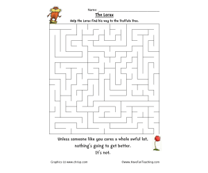 Dr. Seuss The Lorax Maze