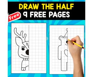 DRAW THE HALF | 9 FREE PAGES