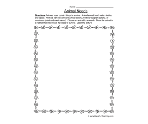 Drawing Animal Needs Worksheet