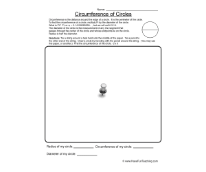 Drawing Circumference of Circles Worksheet