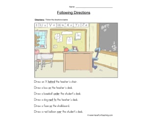 Drawing Follow Directions Worksheet