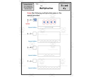 Drawing Multiplication Sums Worksheet Packet