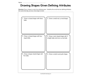 Drawing Shapes Given Defining Attributes Worksheet