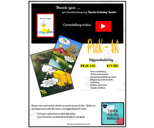 "Duckie Lullaby" Worksheet Packet