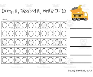 Dump It, Record It, Write It | Math Number 1-10 Practice