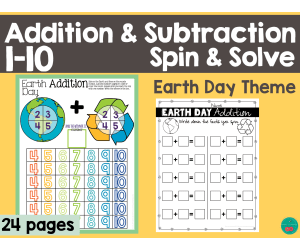 Earth Day Addition & Subtraction 1-10