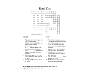 Earth Day Crossword Puzzle
