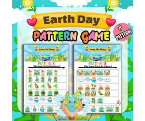 Earth Day Finish the Pattern Worksheets Activity Puzzles for Pre and K