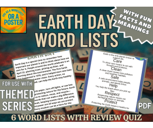 Earth Day Word List Posters (PDF)
