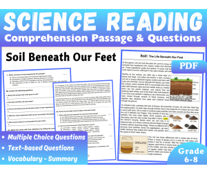 Earth Science Reading Comprehension Passage: Soil Types (PDF)