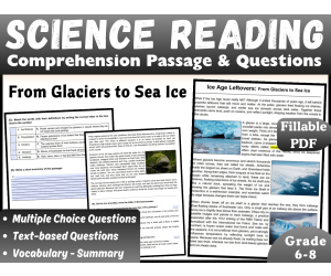 Earth Science Reading Passage: Ice Age Leftovers (Fillable PDF)