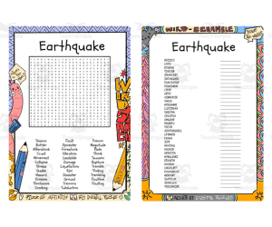 Earthquake word search & scramble