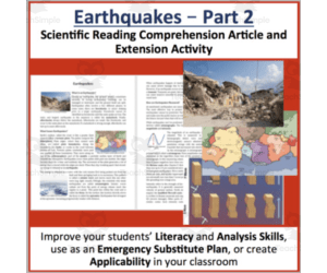 Earthquakes - Scientific Comprehension Reading Article Part 2 - Grade 8 and Up
