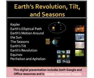 Earth's Revolution, Tilt, and Seasons - Senior Earth and Space Lesson