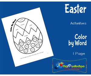 Easter Activities: Color by Word