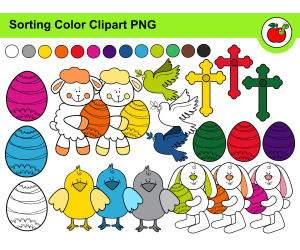 Easter Clipart – Color Clipart, Rainbow Clipart, Easter egg Clipart